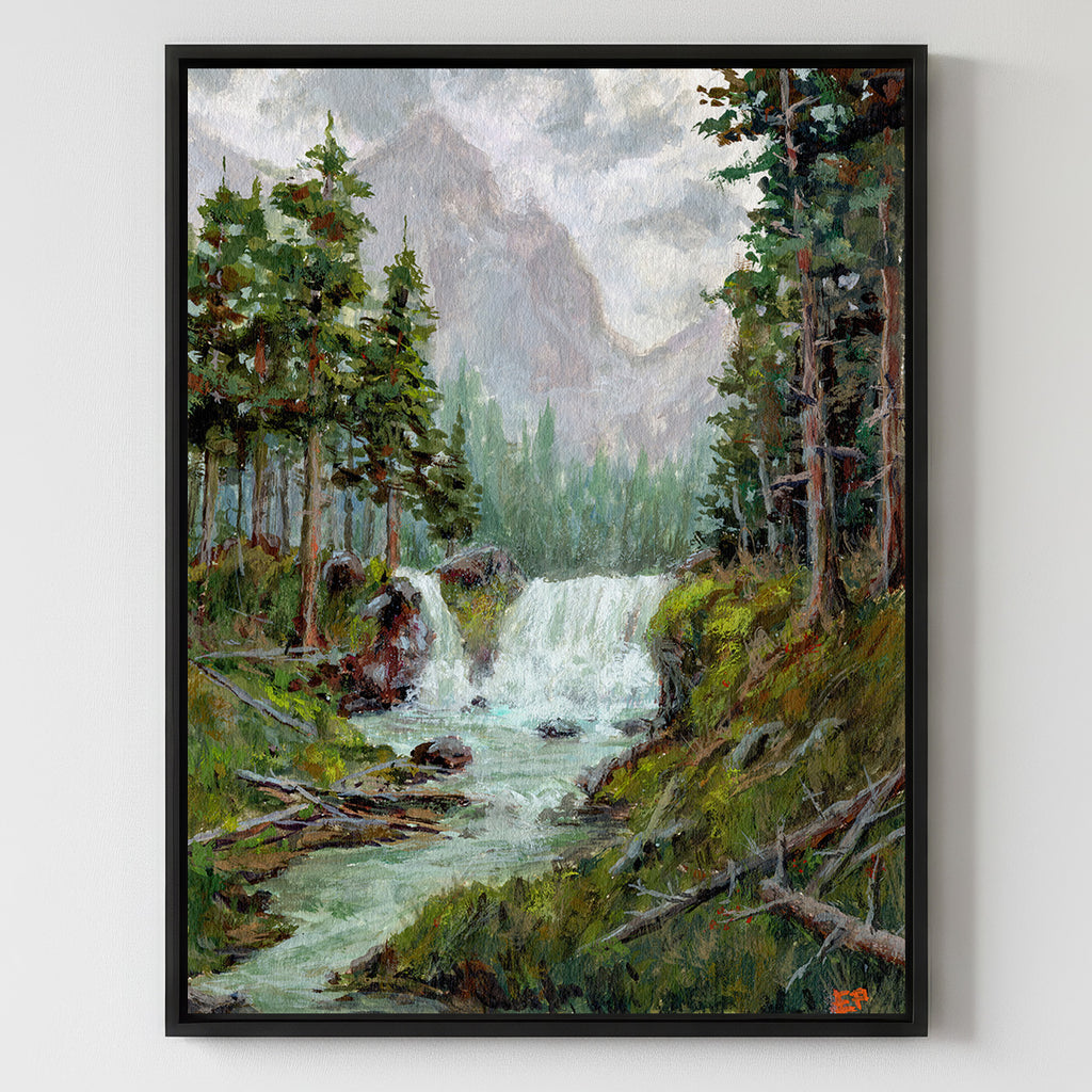 By the Roaring Falls - Gallery Canvas Print