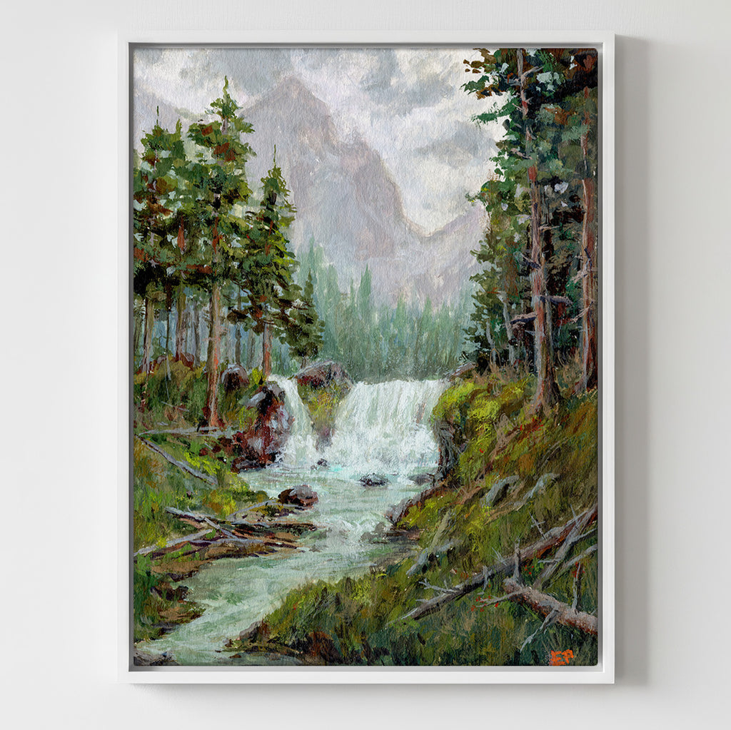 By the Roaring Falls - Gallery Canvas Print