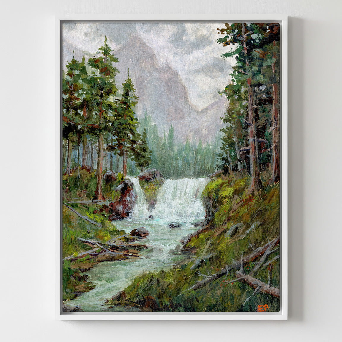By the Roaring Falls - Gallery Canvas Print