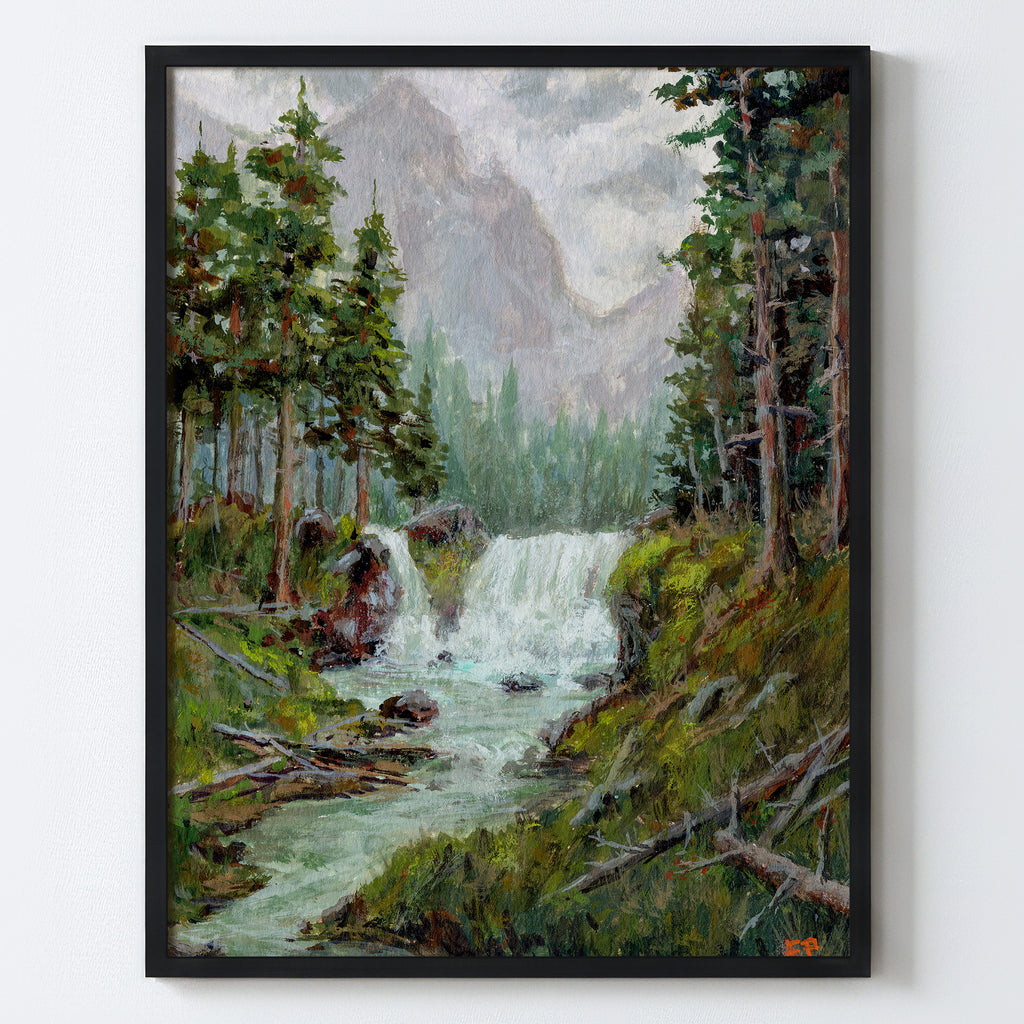 By the Roaring Falls - Fine Art Paper Print