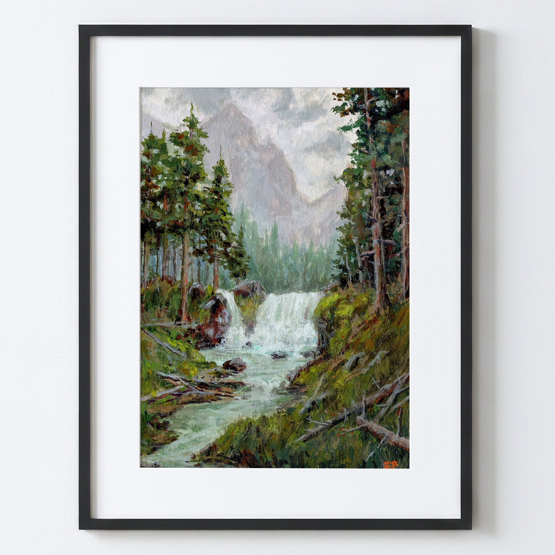 By the Roaring Falls - Fine Art Paper Print