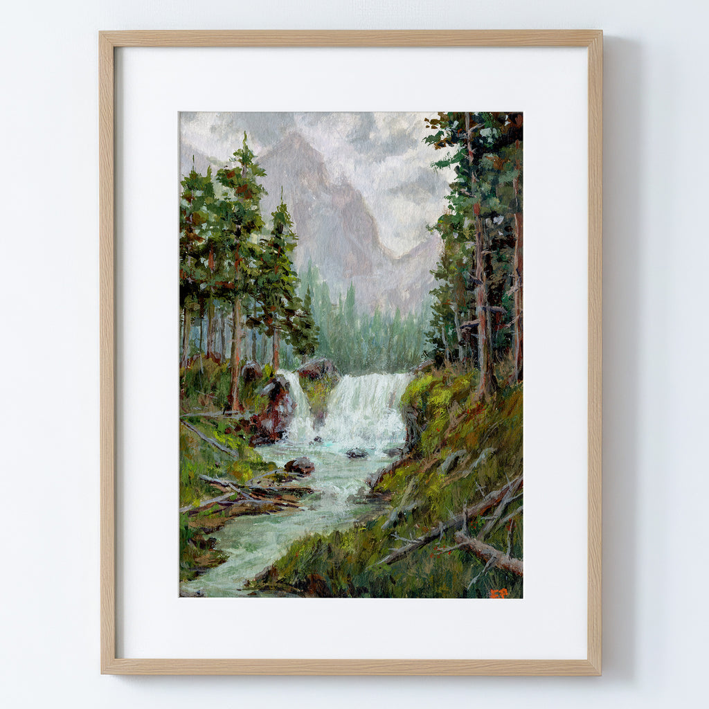 By the Roaring Falls - Fine Art Paper Print