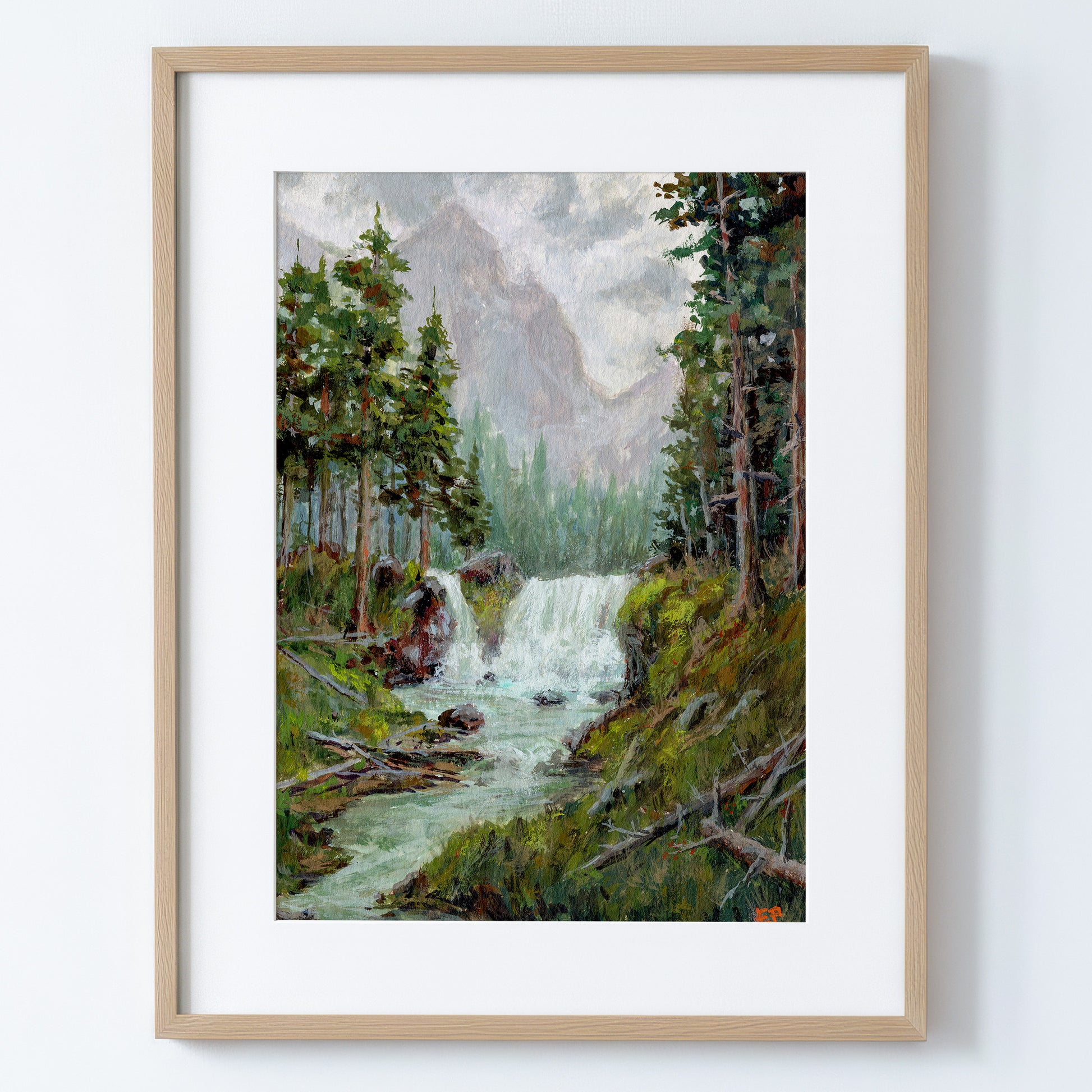 By the Roaring Falls - Fine Art Paper Print