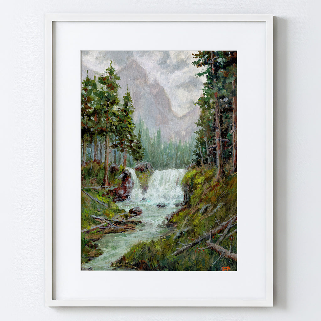 By the Roaring Falls - Fine Art Paper Print