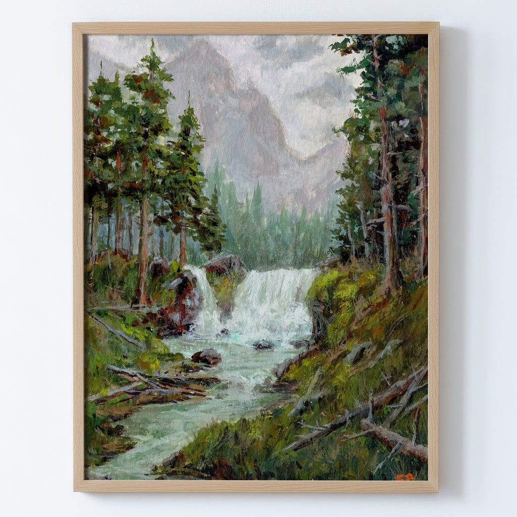 By the Roaring Falls - Fine Art Paper Print