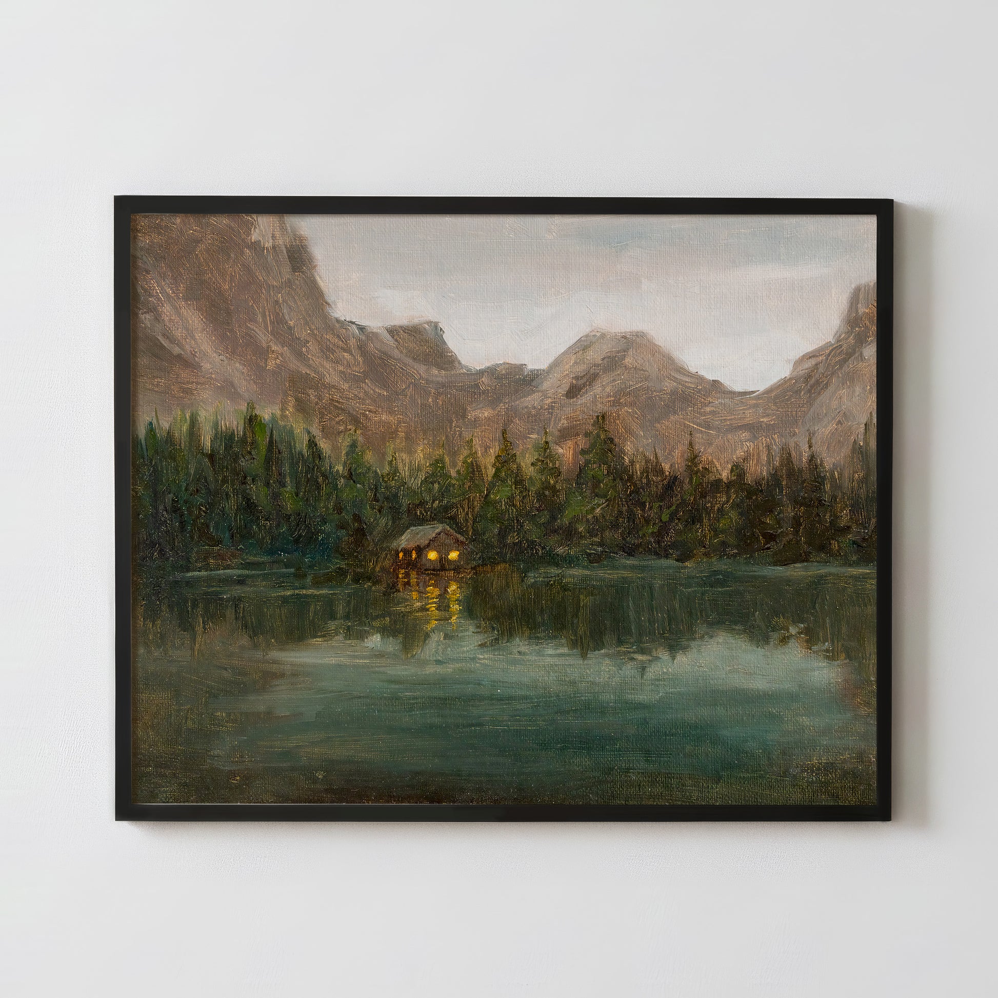 Cozy Lakeside Cabin - Fine Art Paper Print