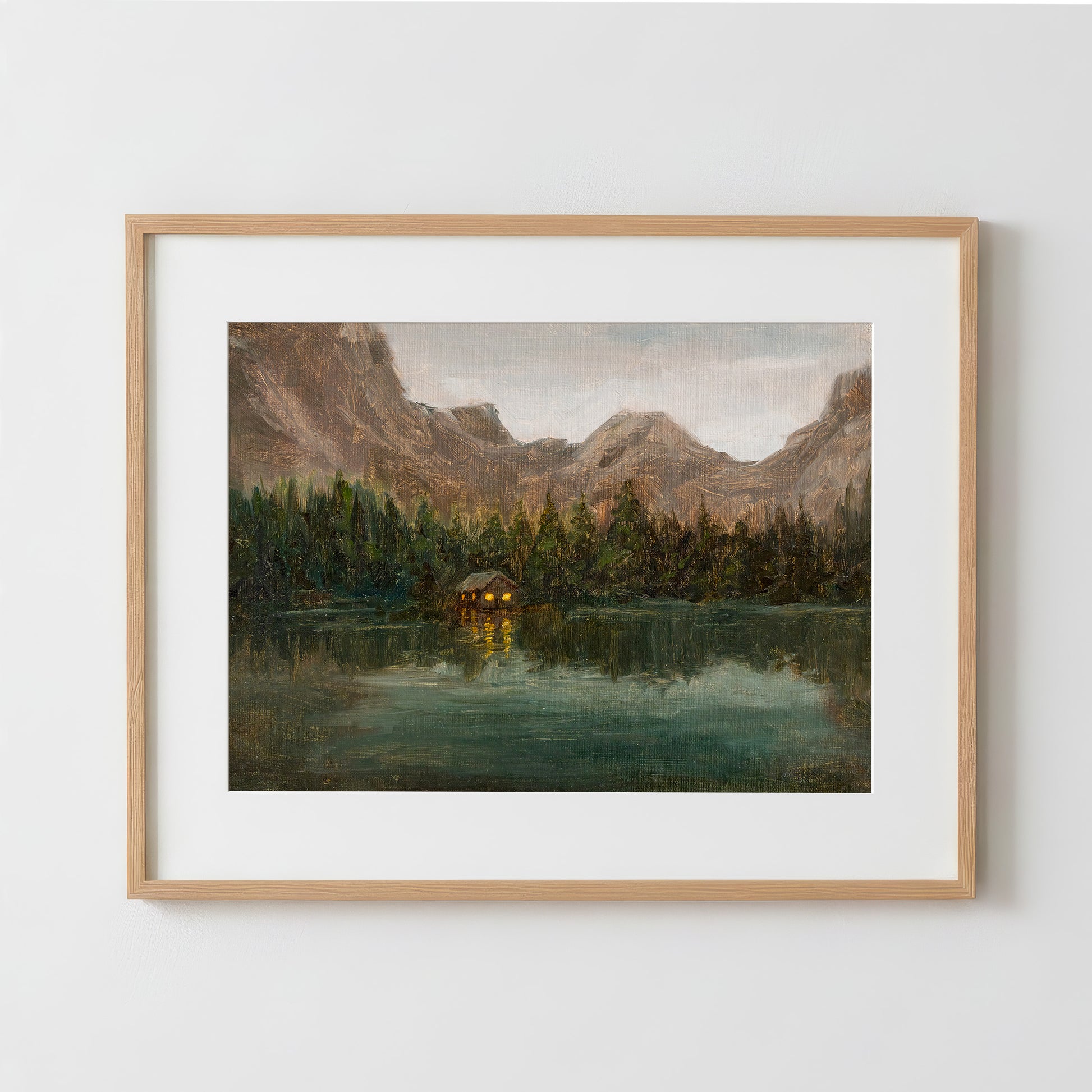 Cozy Lakeside Cabin - Fine Art Paper Print