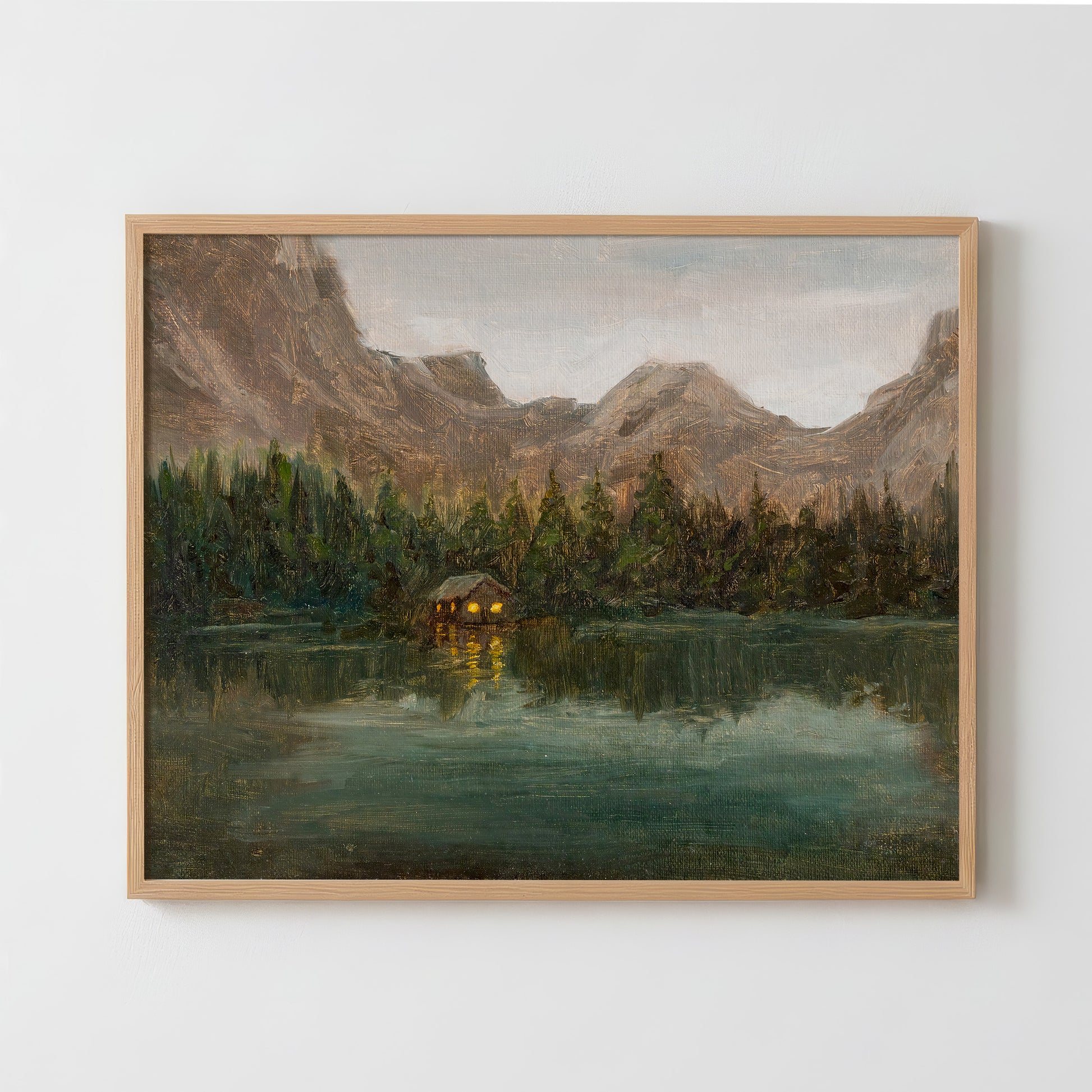 Cozy Lakeside Cabin - Fine Art Paper Print