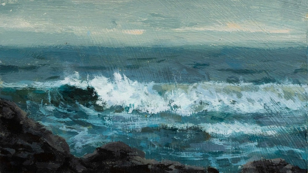 Indigo and Peach - Gallery Canvas Print