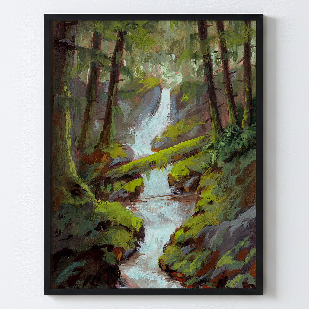 Forest Waterfall - Fine Art Paper Print