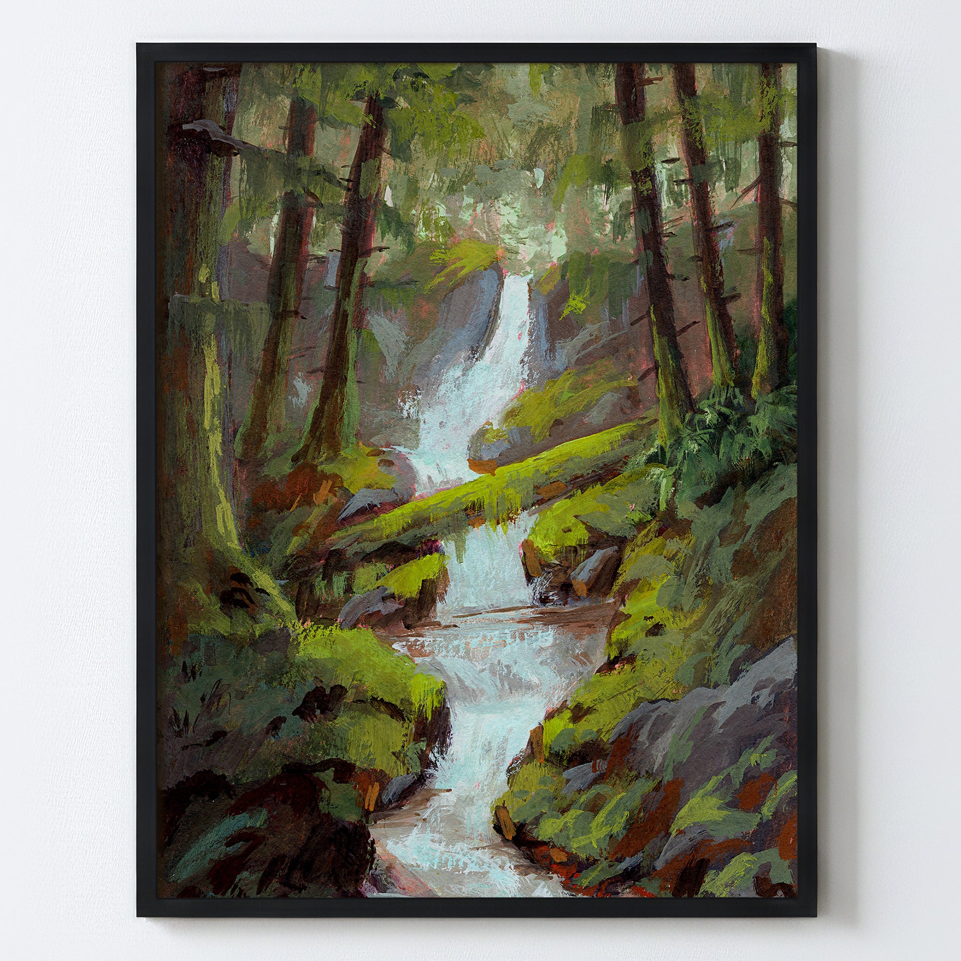 Forest Waterfall - Fine Art Paper Print
