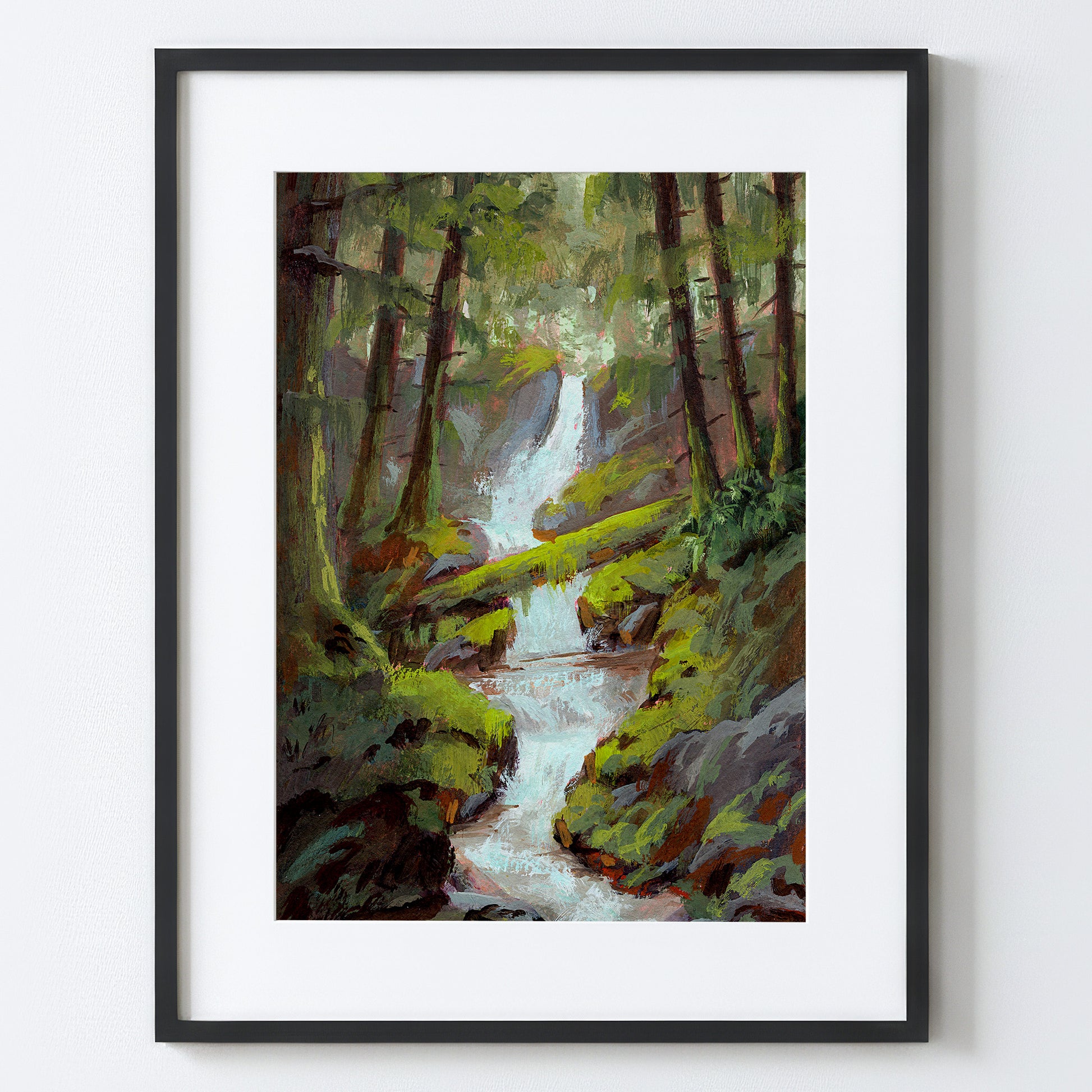 Forest Waterfall - Fine Art Paper Print