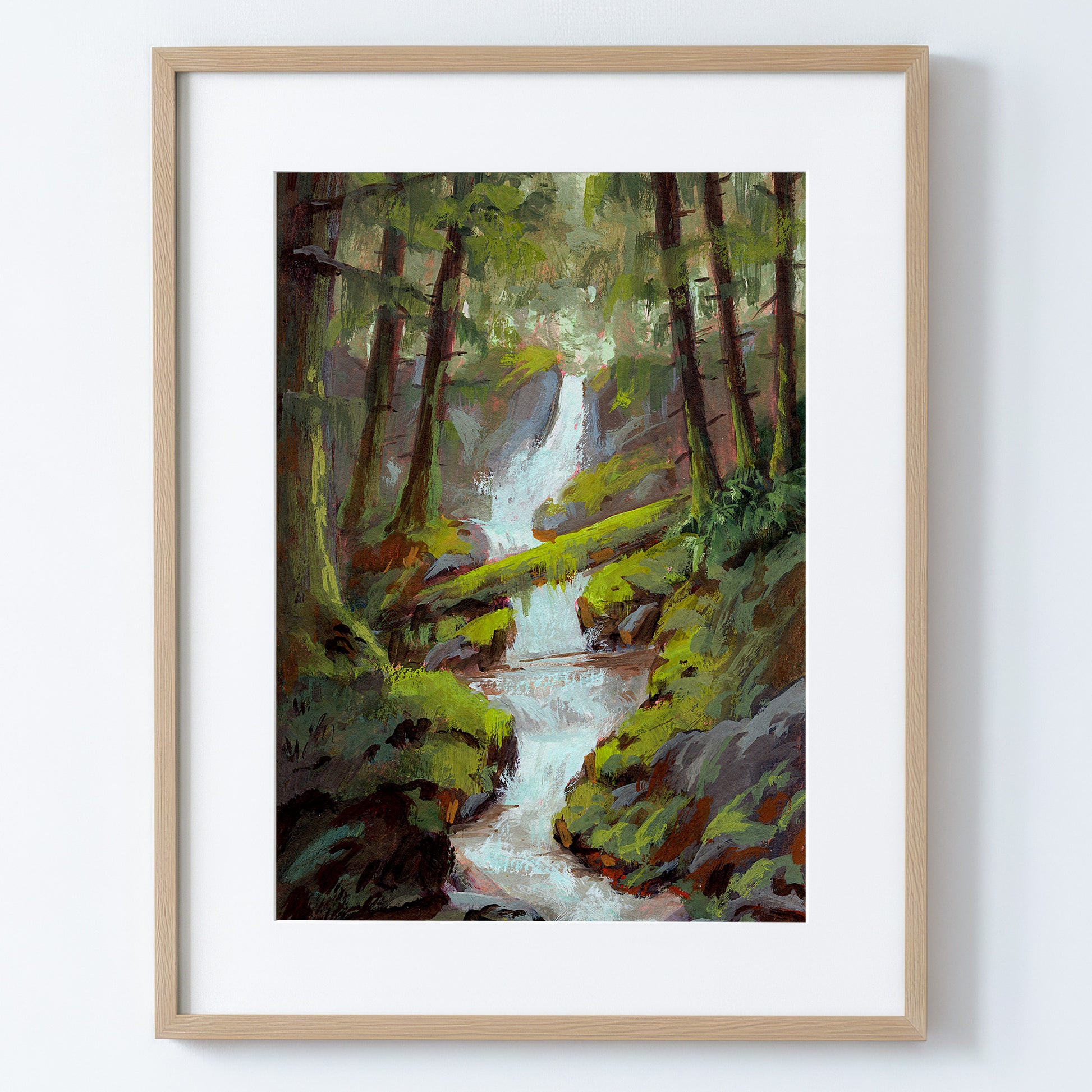 Forest Waterfall - Fine Art Paper Print