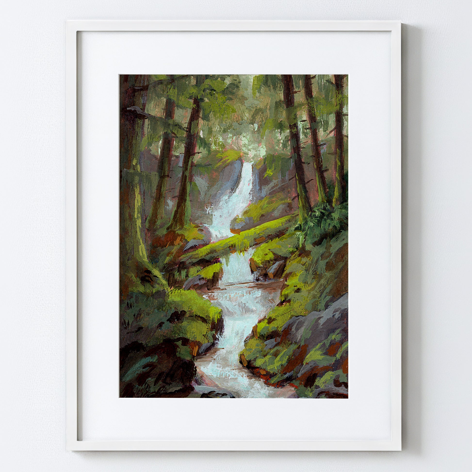 Forest Waterfall - Fine Art Paper Print