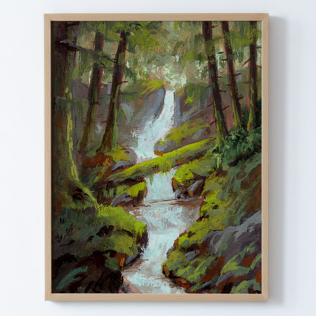 Forest Waterfall - Fine Art Paper Print