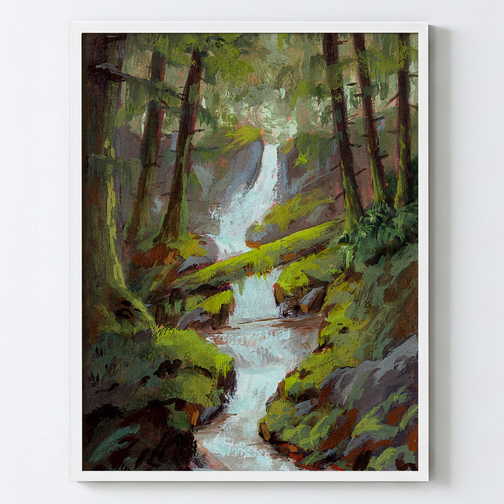 Forest Waterfall - Fine Art Paper Print