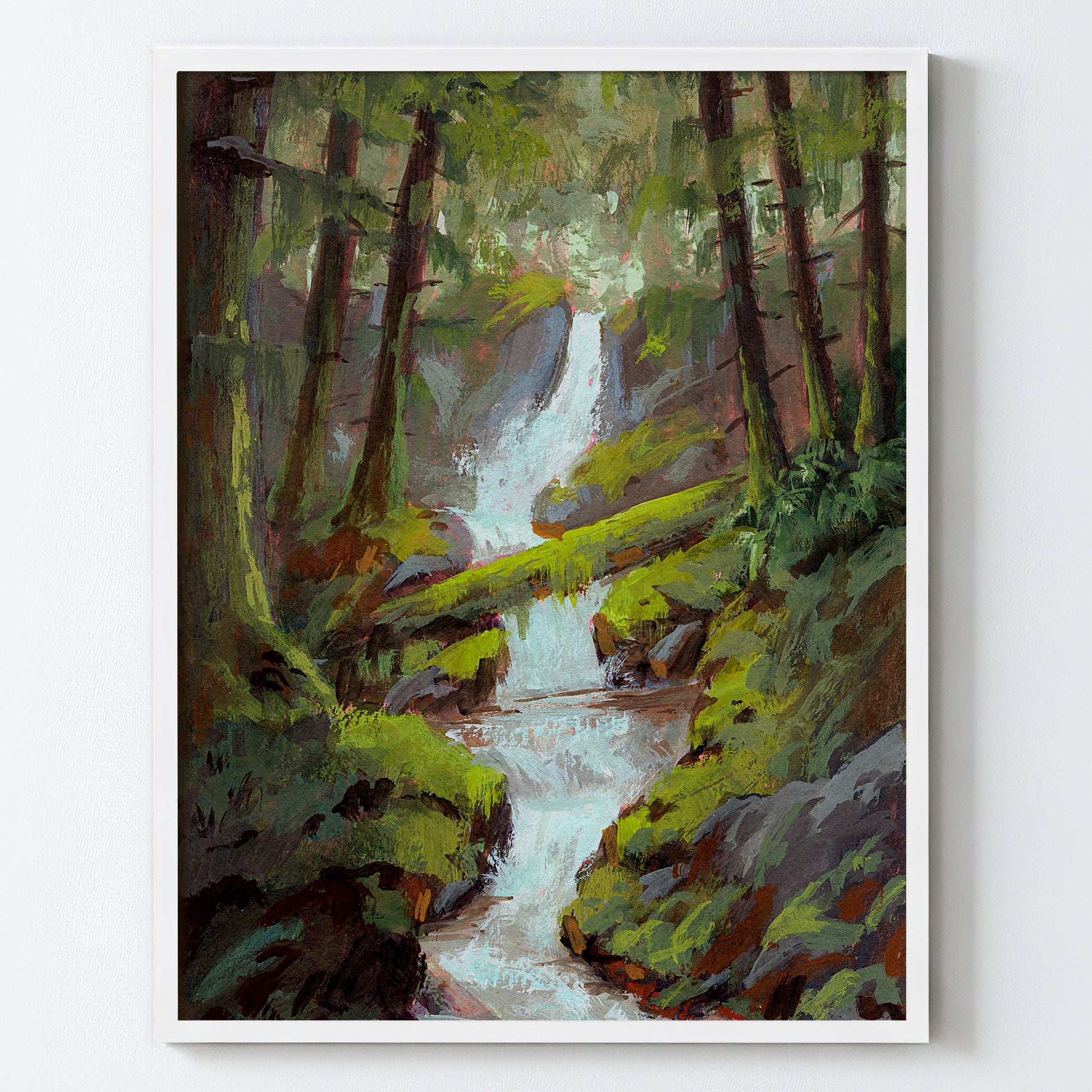 Forest Waterfall - Fine Art Paper Print
