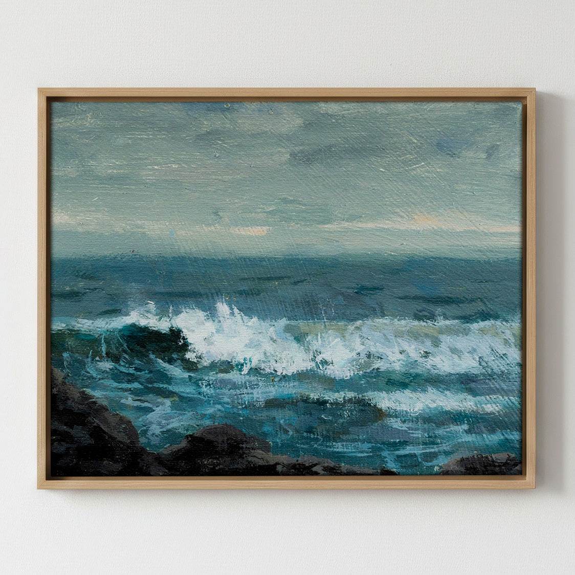 Indigo and Peach - Gallery Canvas Print