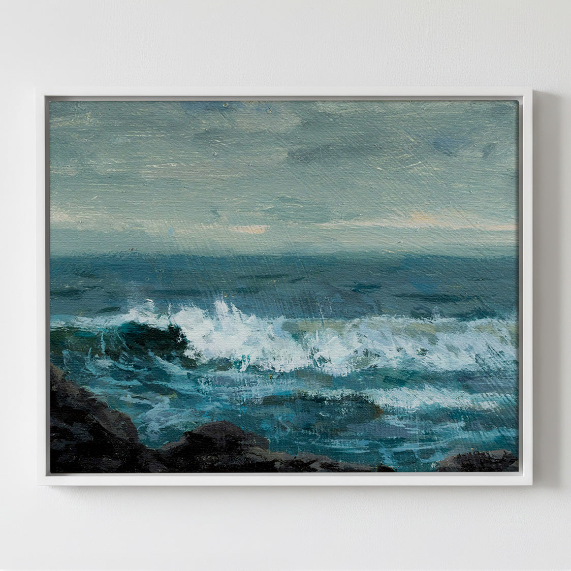 Indigo and Peach - Gallery Canvas Print