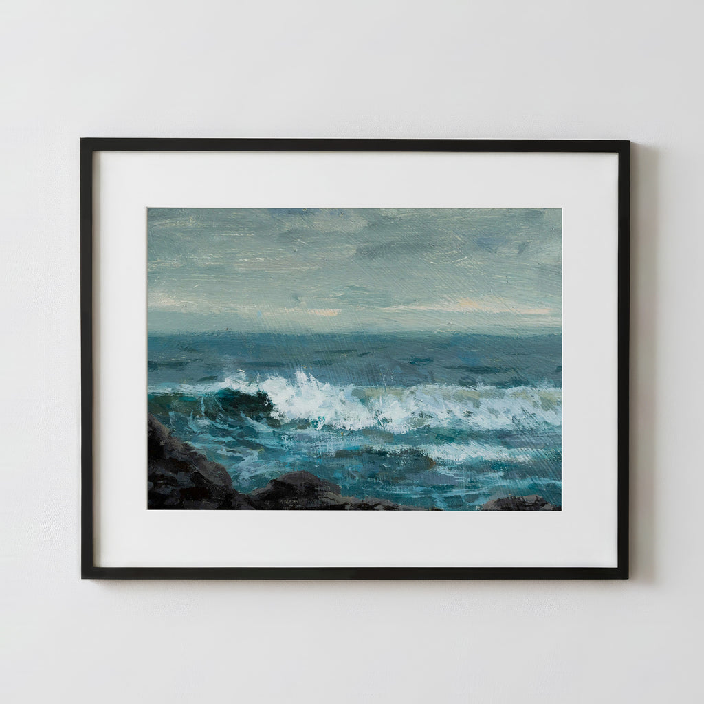 Indigo and Peach - Fine Art Paper Print