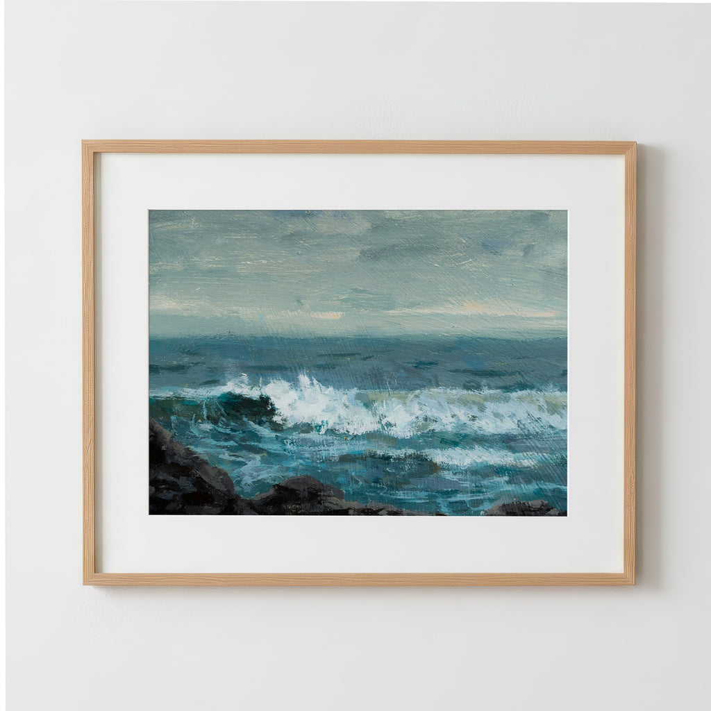 Indigo and Peach - Fine Art Paper Print