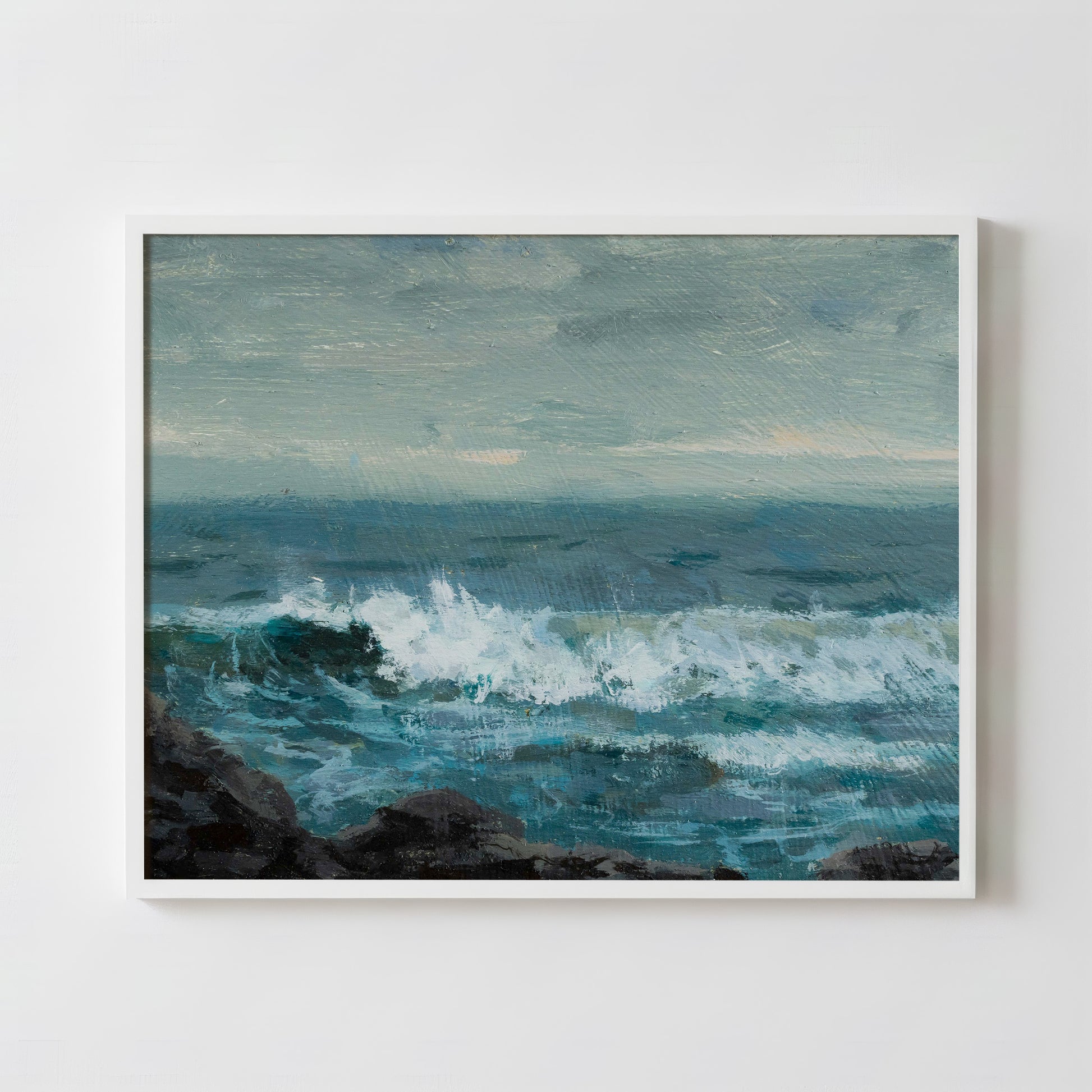 Indigo and Peach - Fine Art Paper Print