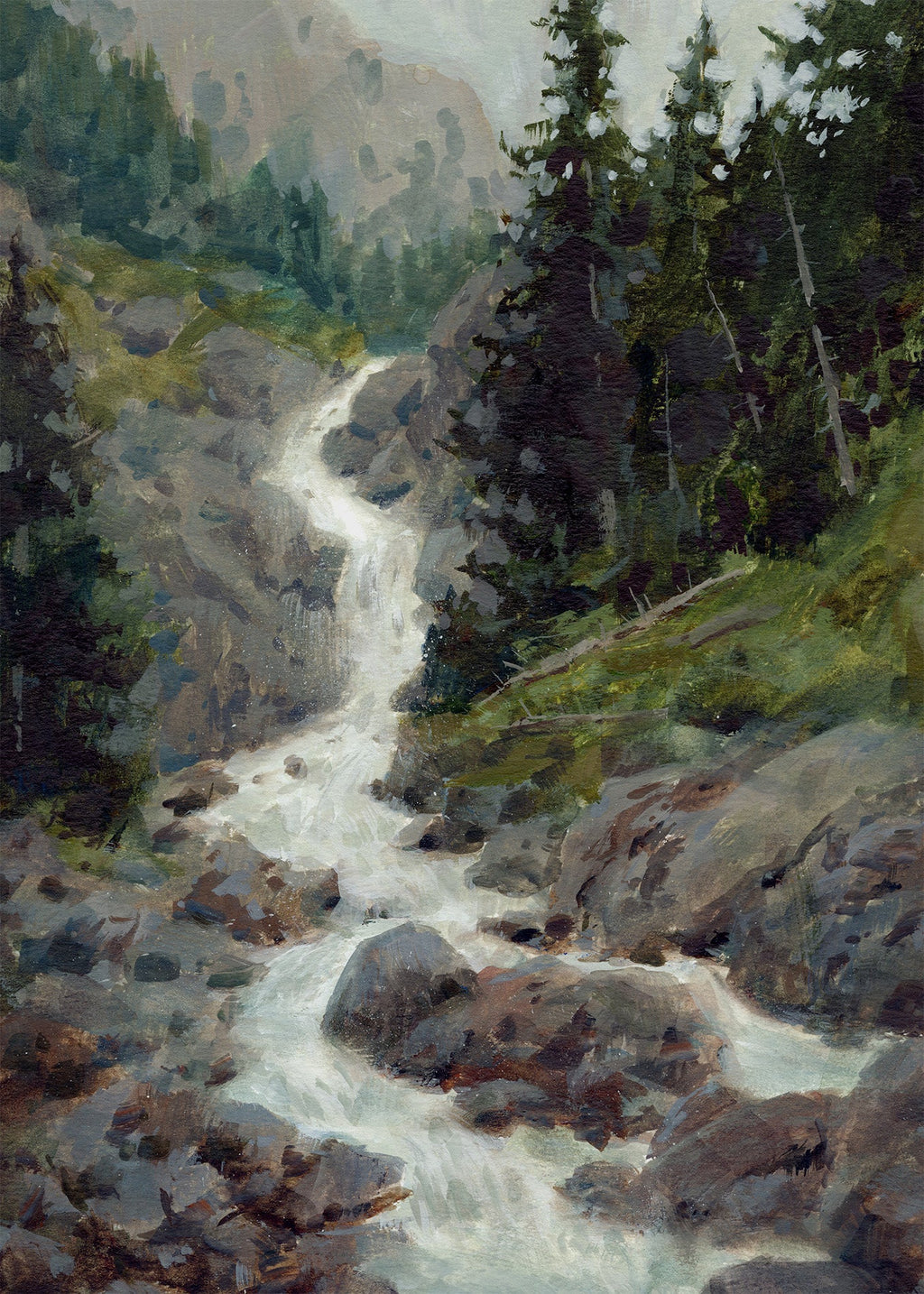 Stone and Spray - Fine Art Paper Print